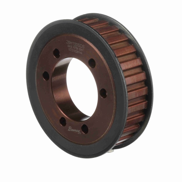Steel Bushed Bore Gearbelt Pulley, 28H100SDS